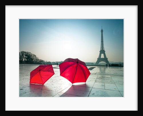 Umbrellas and Eiffel tower by Assaf Frank